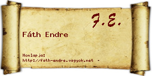 Fáth Endre névjegykártya